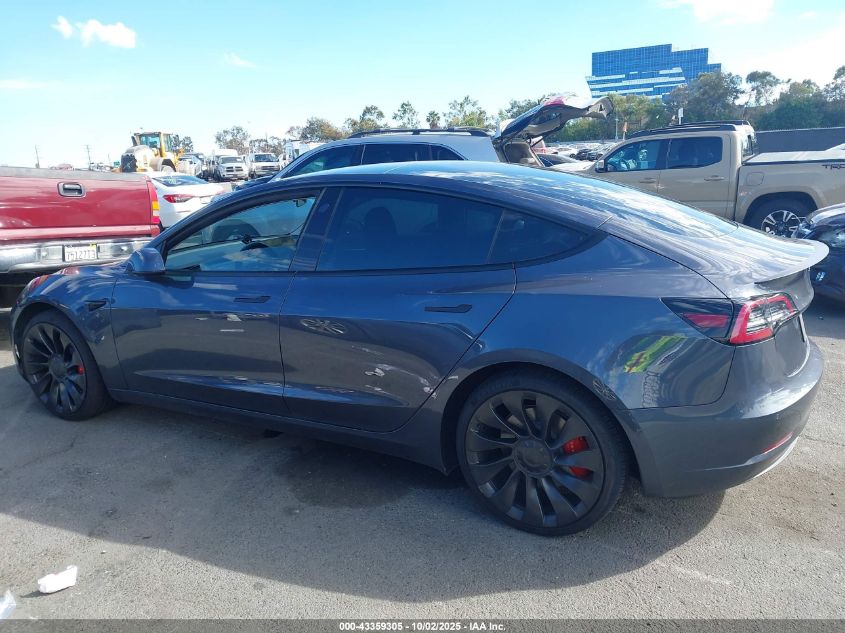2022 Tesla Model 3 Performance Dual Motor All-Wheel Drive VIN: 5YJ3E1EC5NF339286 Lot: 43359305