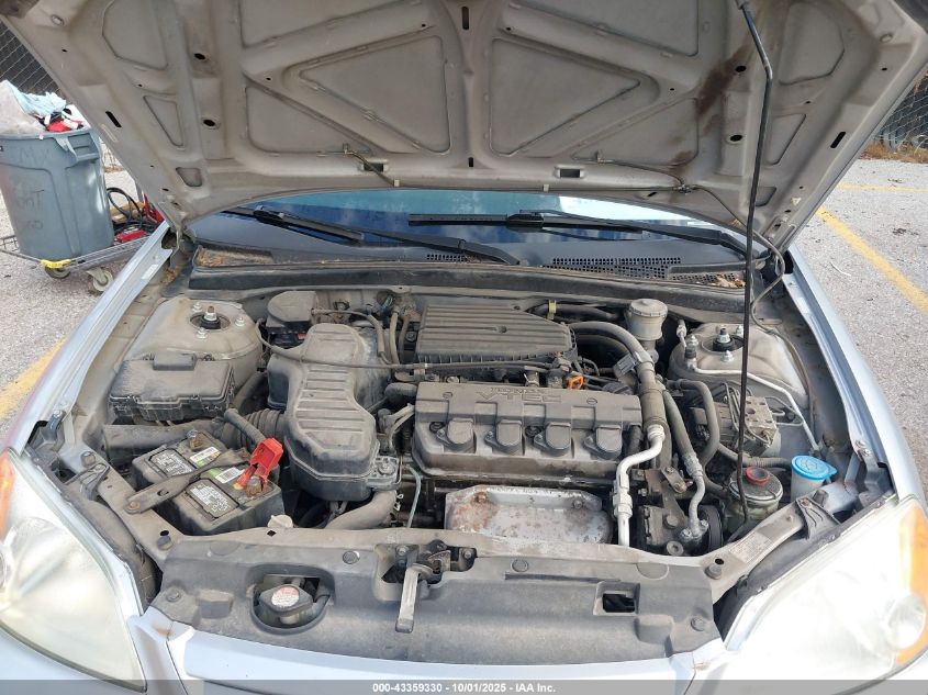 2002 Honda Civic Ex VIN: 2HGES26752H578143 Lot: 43359330