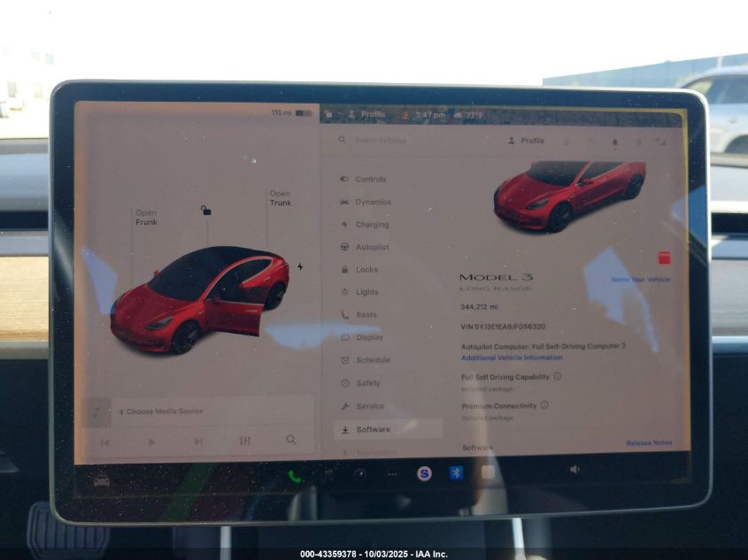 2018 Tesla Model 3 Long Range/Mid Range VIN: 5YJ3E1EA9JF056320 Lot: 43359378