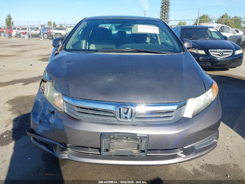 2012 Honda Civic Ex VIN: 19XFB2F82CE332059 Lot: 43359614