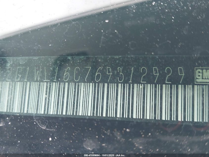 2006 Chevrolet Monte Carlo Ss VIN: 2G1WL16C769312929 Lot: 43359664