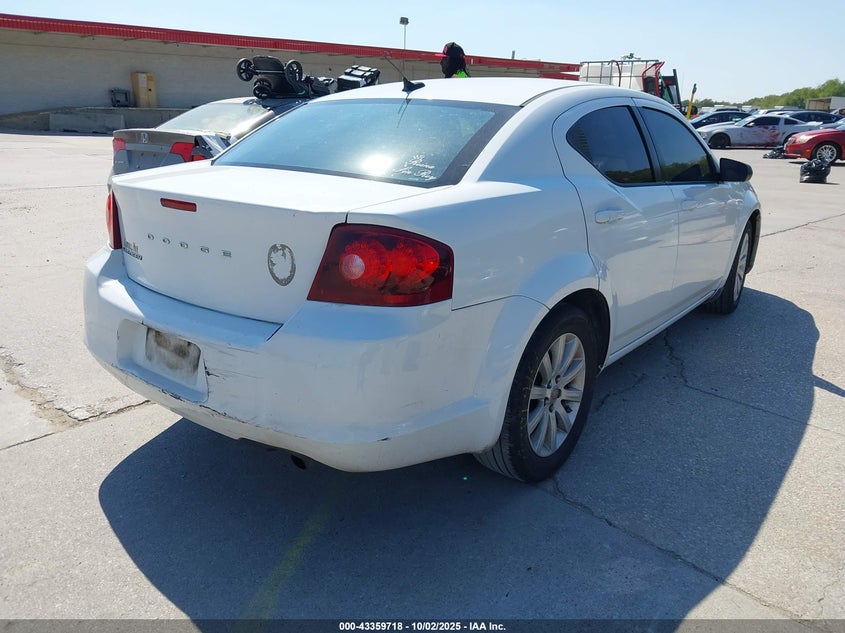 Vin: 1c3cdzab9cn110420, lot: 43854452, dodge avenger se 20124