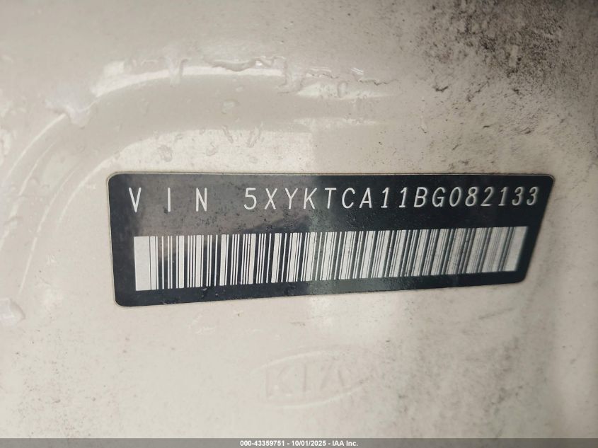 2011 Kia Sorento Lx VIN: 5XYKTCA11BG082133 Lot: 43359751