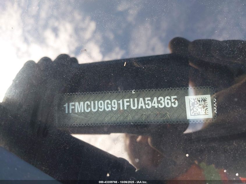 2015 Ford Escape Se VIN: 1FMCU9G91FUA54365 Lot: 43359766