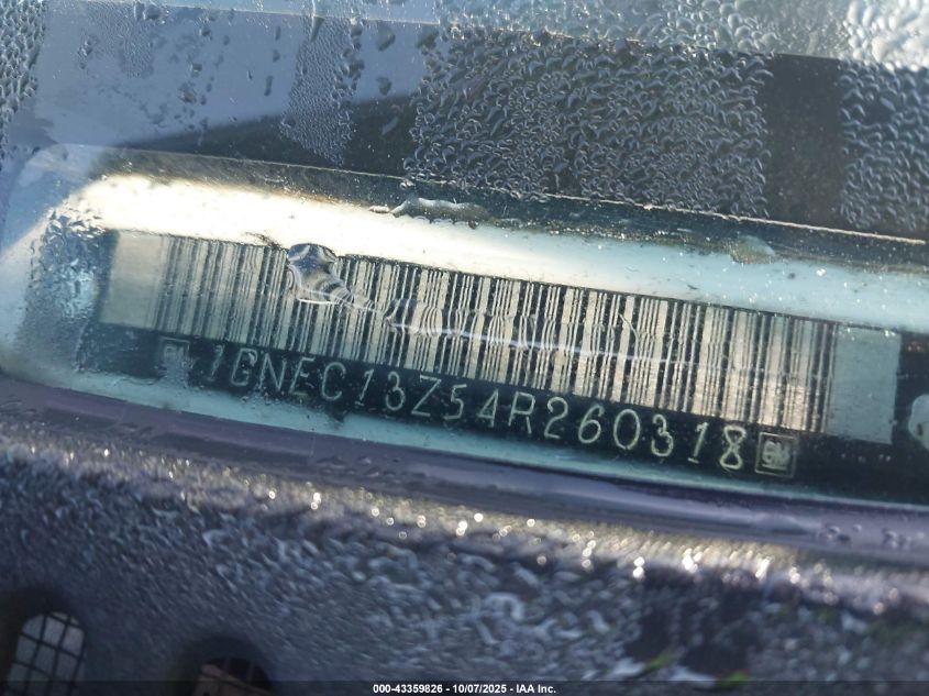 2004 Chevrolet Tahoe Lt VIN: 1GNEC13Z54R260318 Lot: 43359826