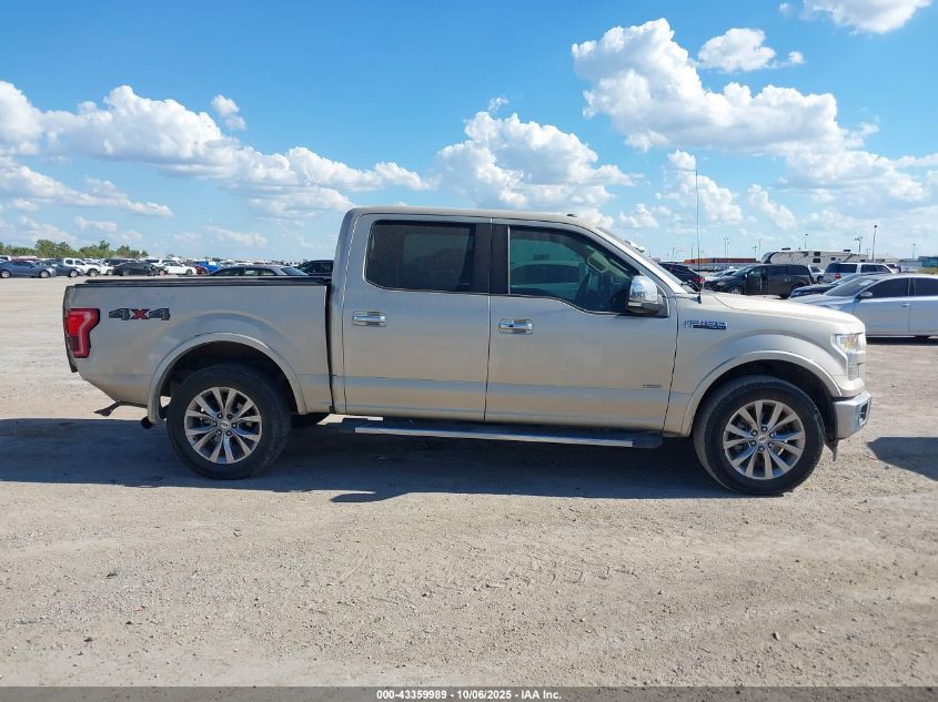 2017 Ford F-150 Lariat VIN: 1FTEW1EP9HKD58309 Lot: 43359989