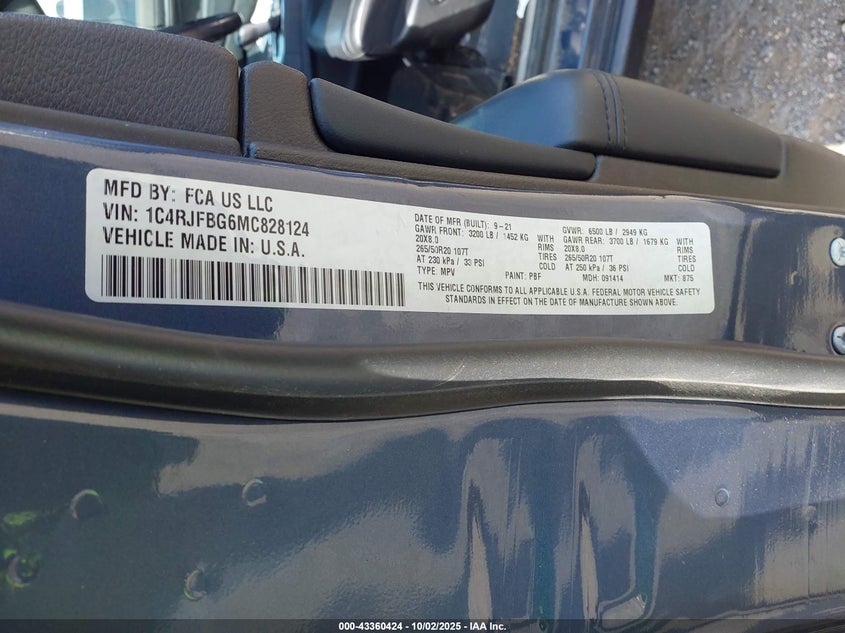 2021 JEEP GRAND CHEROKEE LIMITED 4X4 - 1C4RJFBG6MC828124