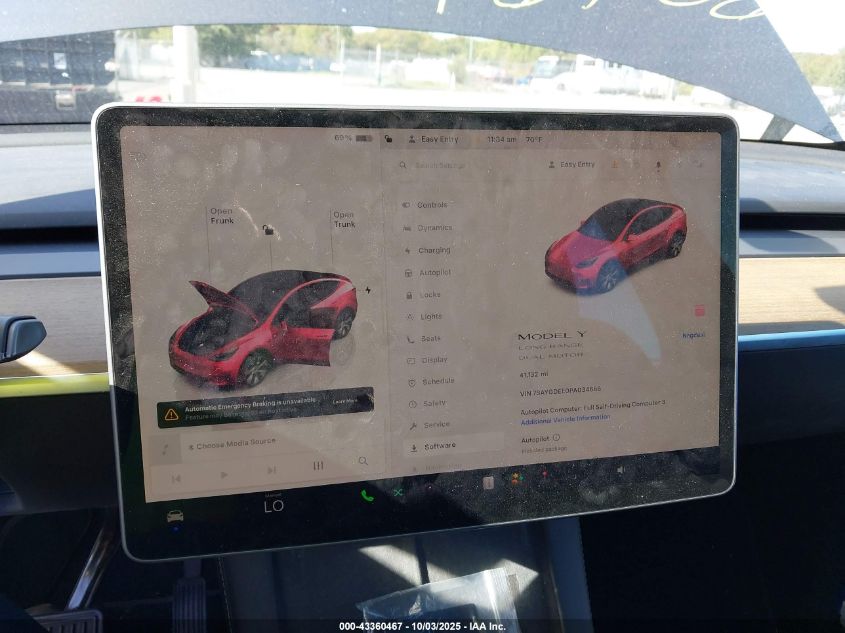 2023 Tesla Model Y Awd/Long Range Dual Motor All-Wheel Drive VIN: 7SAYGDEE0PA034686 Lot: 43360467