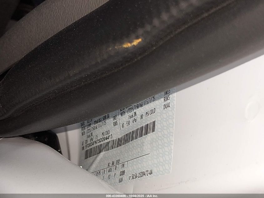 2025 Ford E-450 Cutaway VIN: 1FDXE4FN7SDD04413 Lot: 43360486