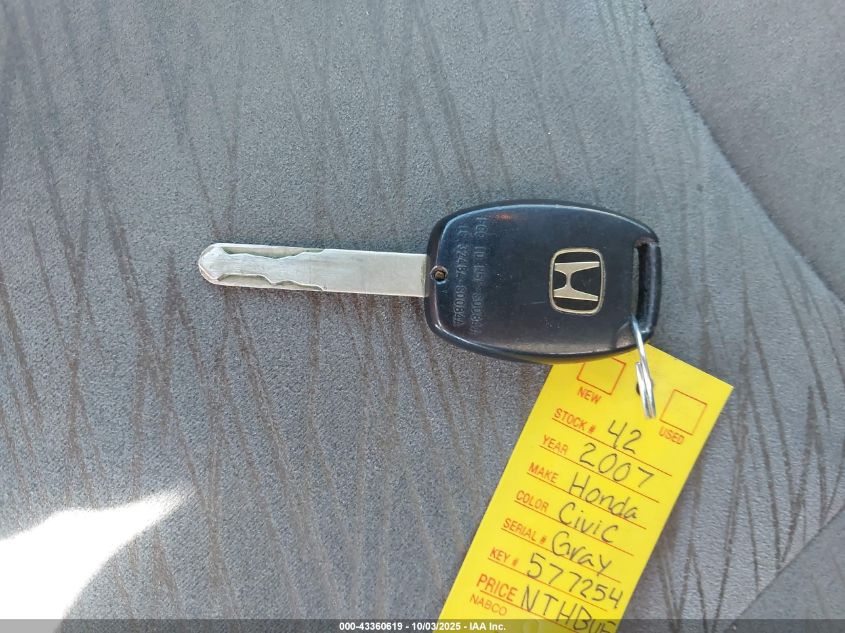 2007 Honda Civic Ex VIN: 2HGFG118X7H577254 Lot: 43360619