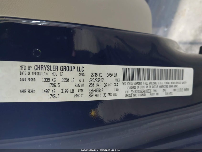 2013 DODGE GRAND CARAVAN SXT - 2C4RDGCG3DR633536
