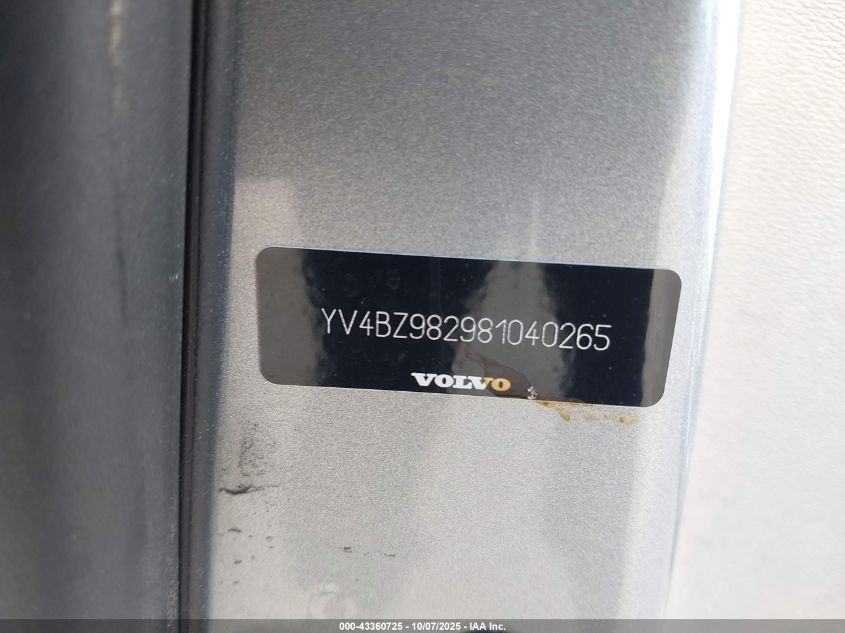 2008 Volvo Xc70 3.2 VIN: YV4BZ982981040265 Lot: 43360725