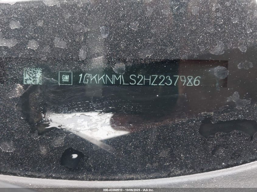 2017 GMC Acadia Slt-1 VIN: 1GKKNMLS2HZ237986 Lot: 43360910