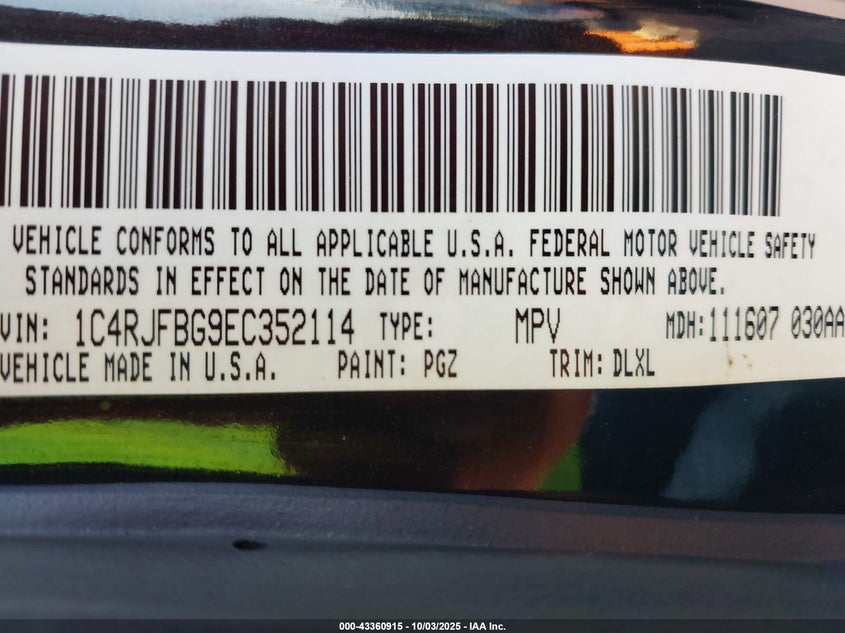 2014 JEEP GRAND CHEROKEE LIMITED - 1C4RJFBG9EC352114