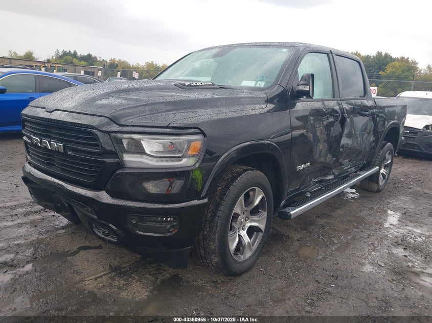 2020 Ram 1500 5.7 Laramie 4x4 5'7 Box Black Lot 111043360956 Vin 1C6SRFJTXLN331225