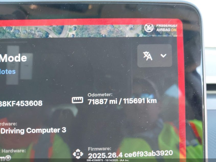 2019 Tesla Model 3 Long Range/Performance VIN: 5YJ3E1EB8KF453608 Lot: 43360975