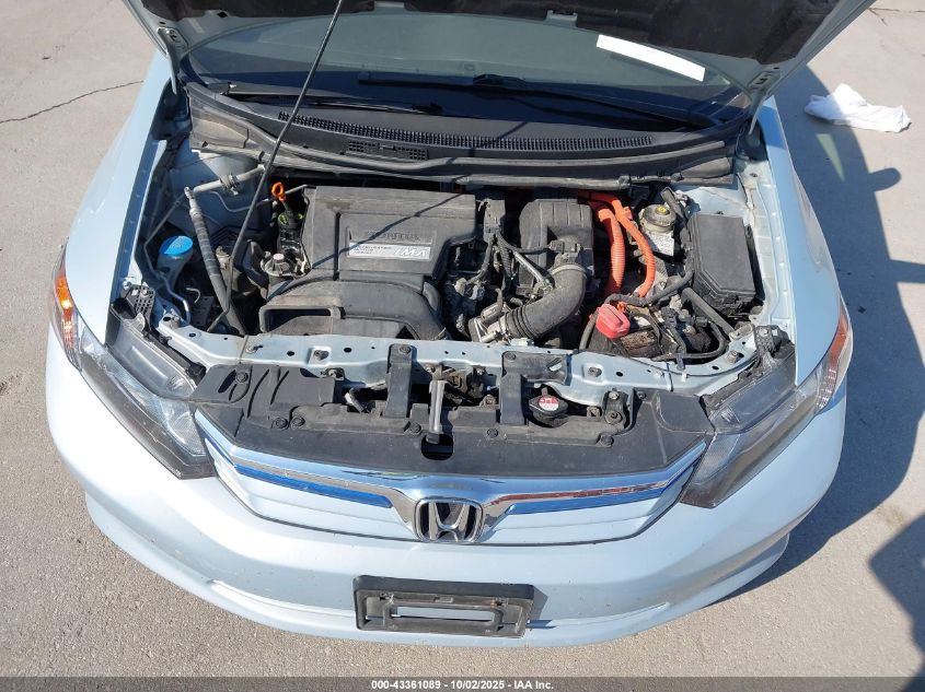 2012 Honda Civic Hybrid VIN: JHMFB4F39CS003726 Lot: 43361089