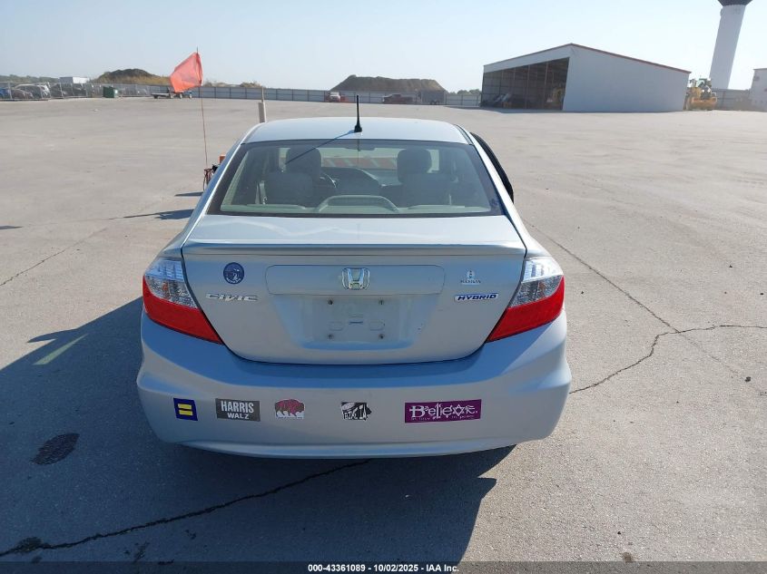 2012 Honda Civic Hybrid VIN: JHMFB4F39CS003726 Lot: 43361089
