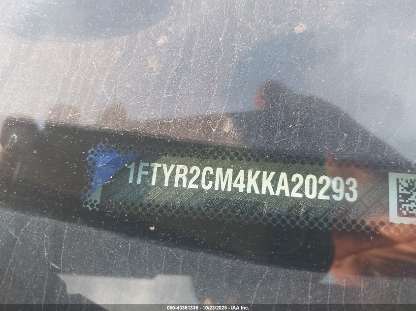 2019 Ford Transit-250 VIN: 1FTYR2CM4KKA20293 Lot: 43361336