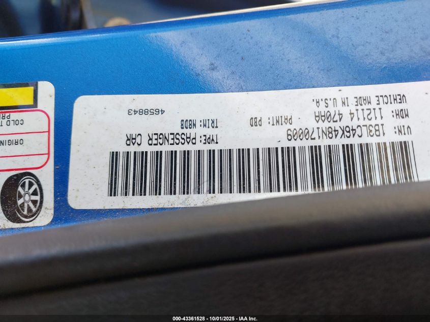 2008 Dodge Avenger Se VIN: 1B3LC46K48N170009 Lot: 43361528