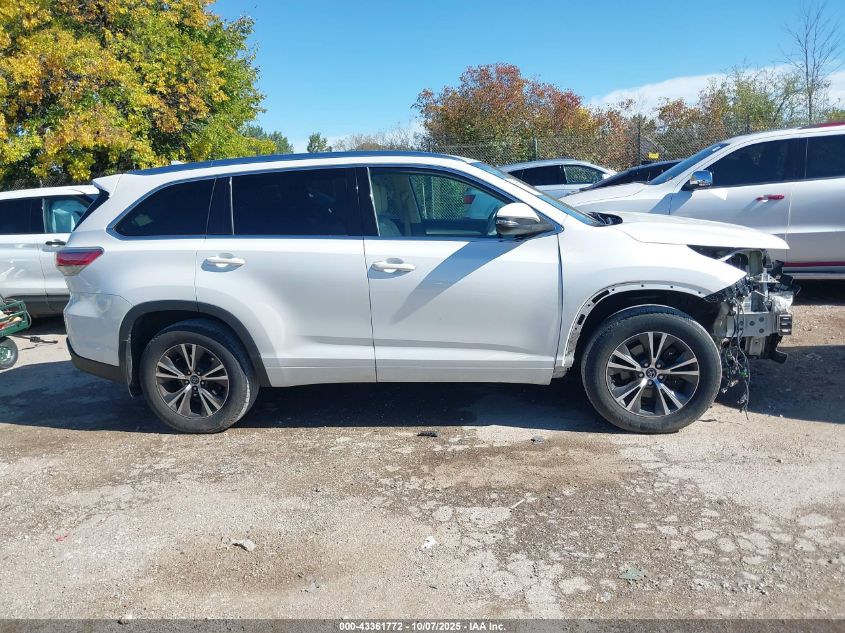 2016 Toyota Highlander Xle V6 VIN: 5TDJKRFH1GS283130 Lot: 43361772