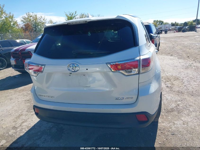 2016 Toyota Highlander Xle V6 VIN: 5TDJKRFH1GS283130 Lot: 43361772