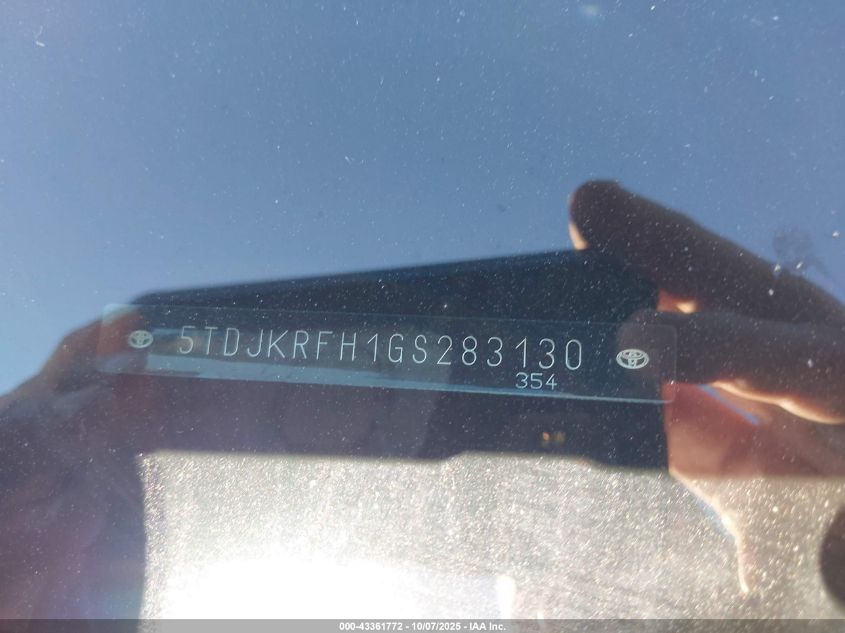 2016 Toyota Highlander Xle V6 VIN: 5TDJKRFH1GS283130 Lot: 43361772