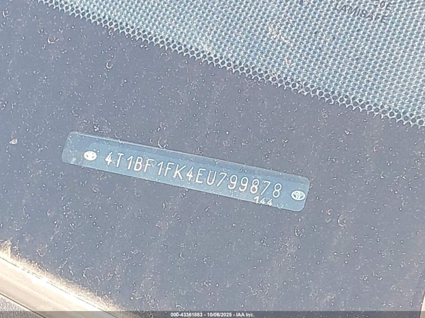 2014 Toyota Camry L VIN: 4T1BF1FK4EU799878 Lot: 43361883