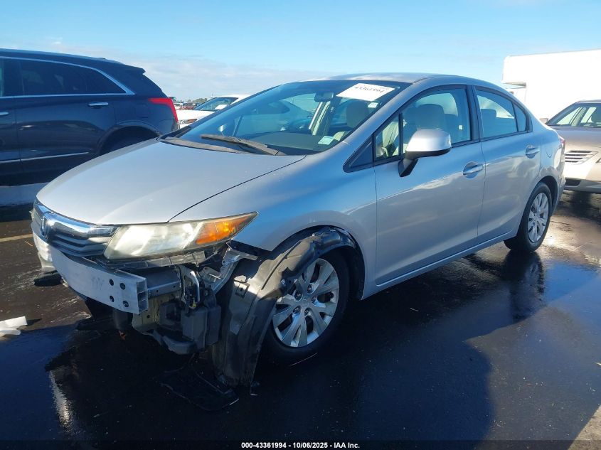 2012 Honda Civic Lx VIN: 2HGFB2F50CH564588 Lot: 43361994