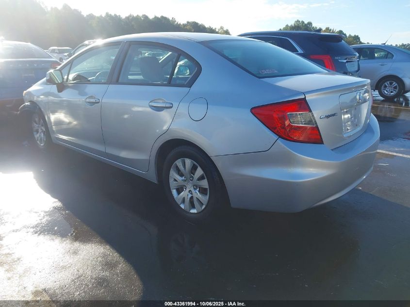 2012 Honda Civic Lx VIN: 2HGFB2F50CH564588 Lot: 43361994