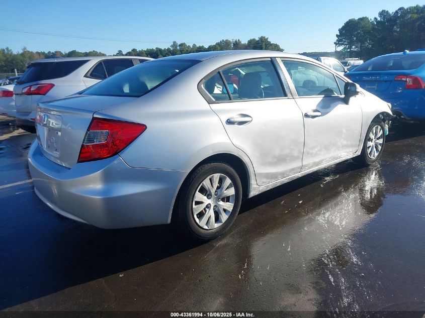 2012 Honda Civic Lx VIN: 2HGFB2F50CH564588 Lot: 43361994