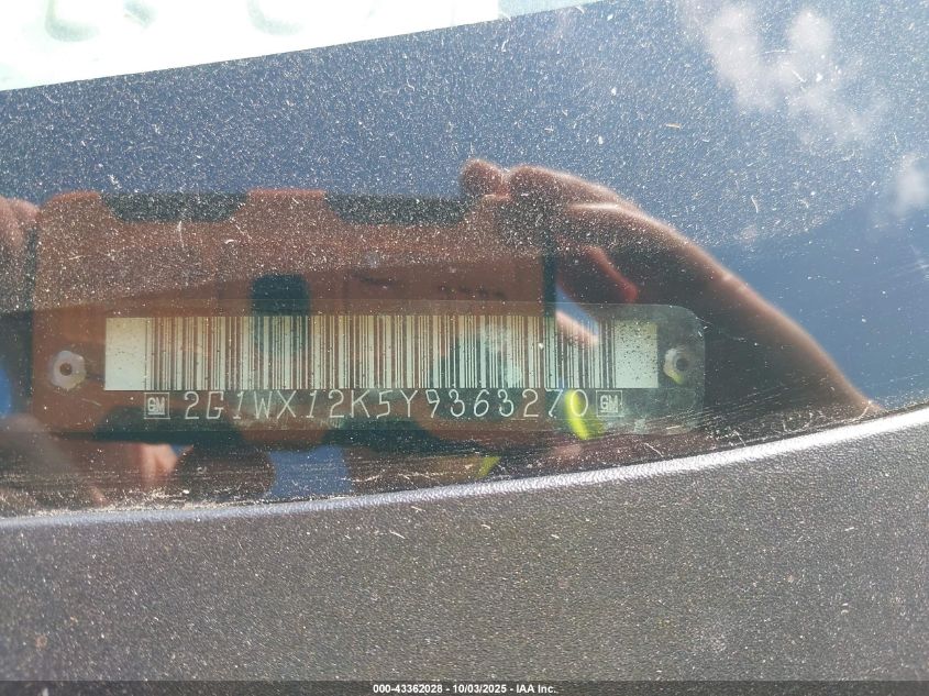 2000 Chevrolet Monte Carlo Ss VIN: 2G1WX12K5Y9363270 Lot: 43362028