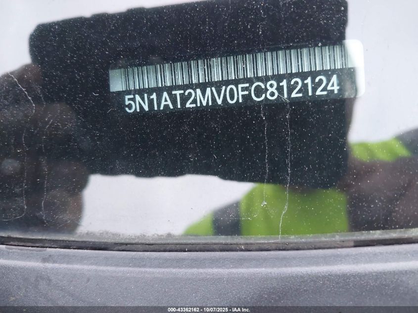 2015 Nissan Rogue Sv VIN: 5N1AT2MV0FC812124 Lot: 43362162