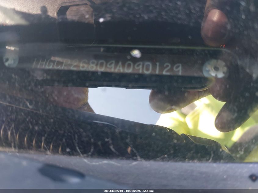 2009 Honda Accord 2.4 Ex-L VIN: 1HGCP26809A090129 Lot: 43362240