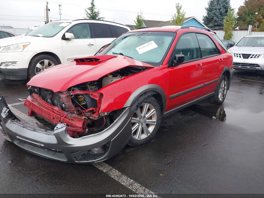 2004 Subaru Impreza Outback Sport red wagon gasoline JF1GG685X4G806296 photo #3