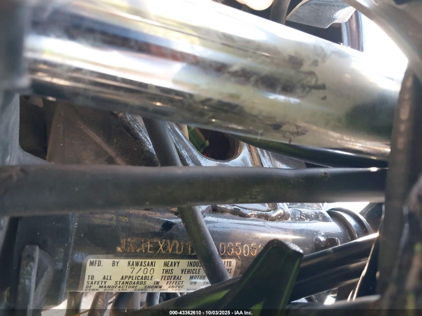 2001 Kawasaki Ex500 D VIN: JKAEXVD121A065052 Lot: 43362610