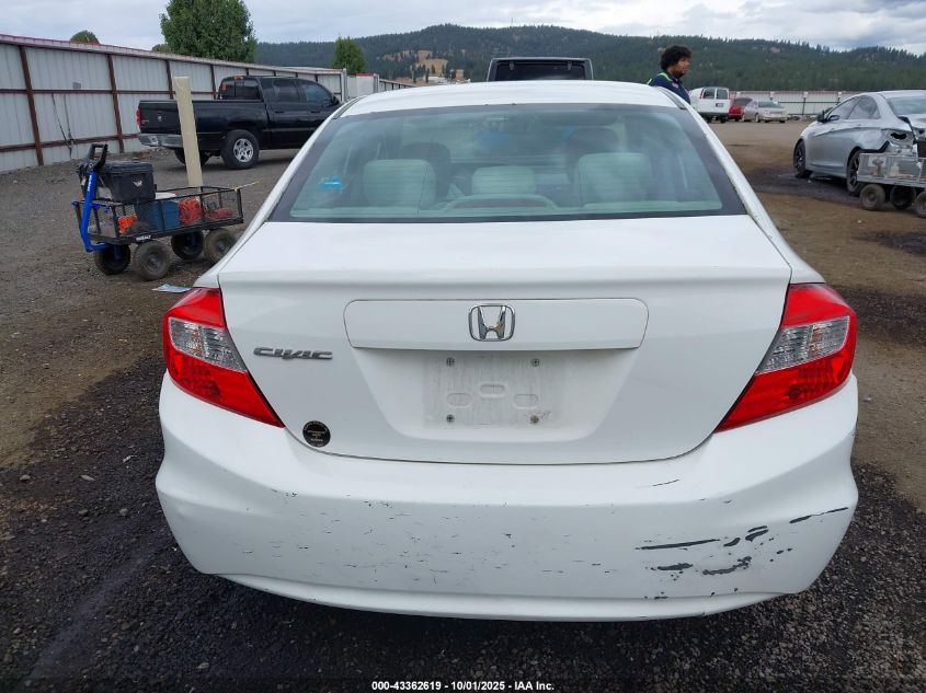 2012 Honda Civic Lx VIN: 2HGFB2F56CH610845 Lot: 43362619