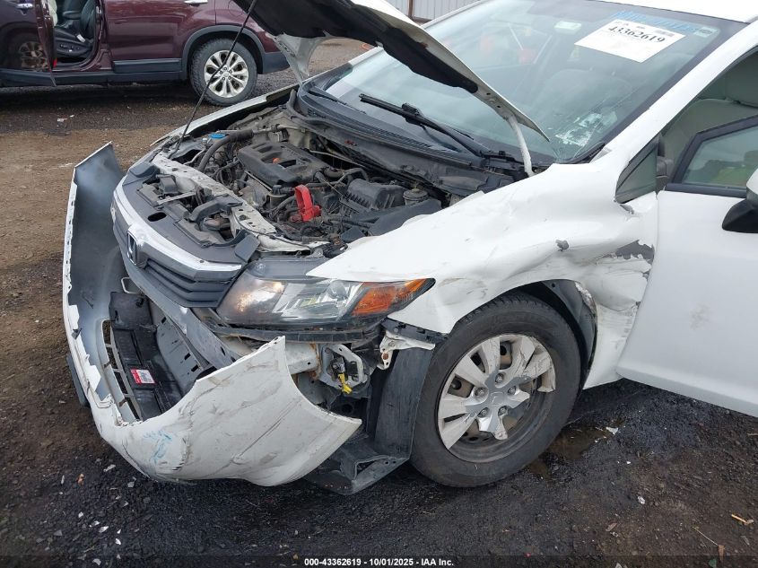 2012 Honda Civic Lx VIN: 2HGFB2F56CH610845 Lot: 43362619