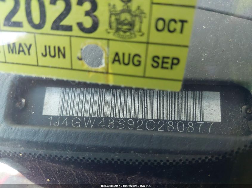 2002 Jeep Grand Cherokee Laredo VIN: 1J4GW48S92C280877 Lot: 43362917