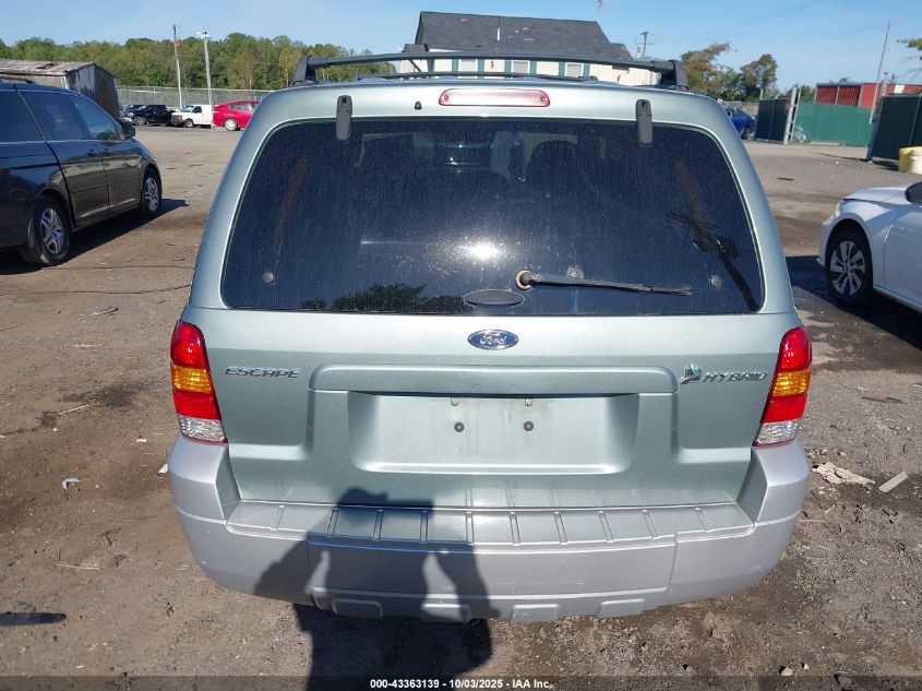 2006 Ford Escape Hybrid VIN: 1FMCU96HX6KB20951 Lot: 43363139