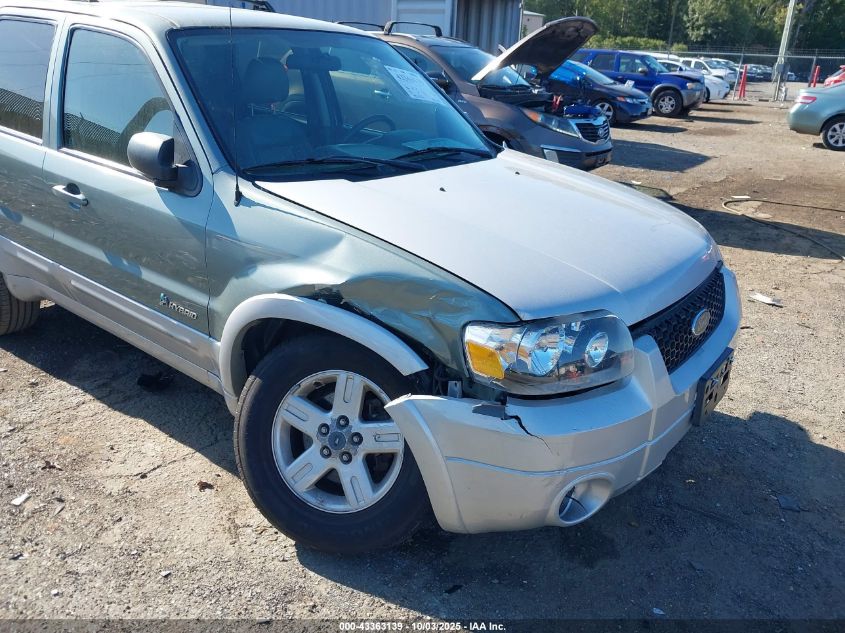 2006 Ford Escape Hybrid VIN: 1FMCU96HX6KB20951 Lot: 43363139