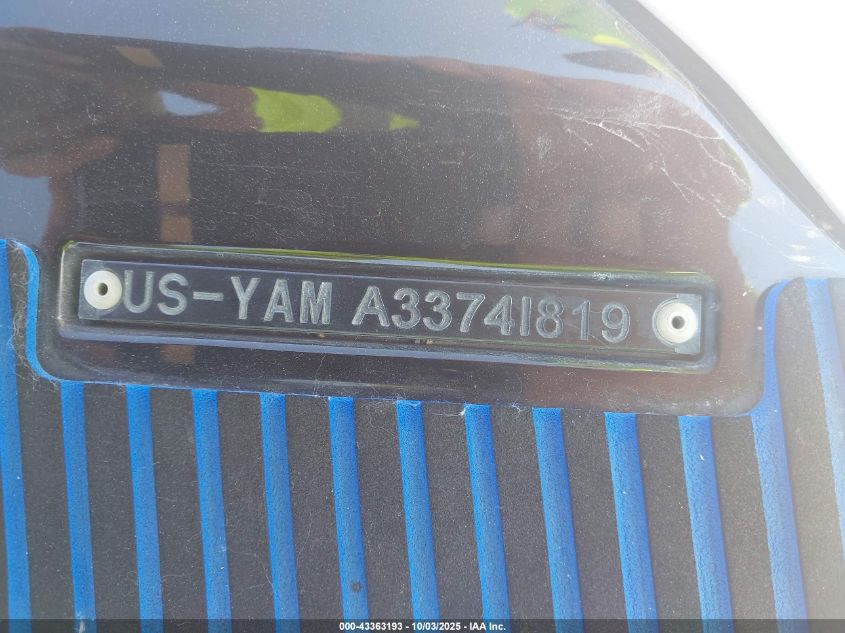 2019 Yamaha Yamaha Wave Runner VIN: 00000YAMA33741819 Lot: 43363193