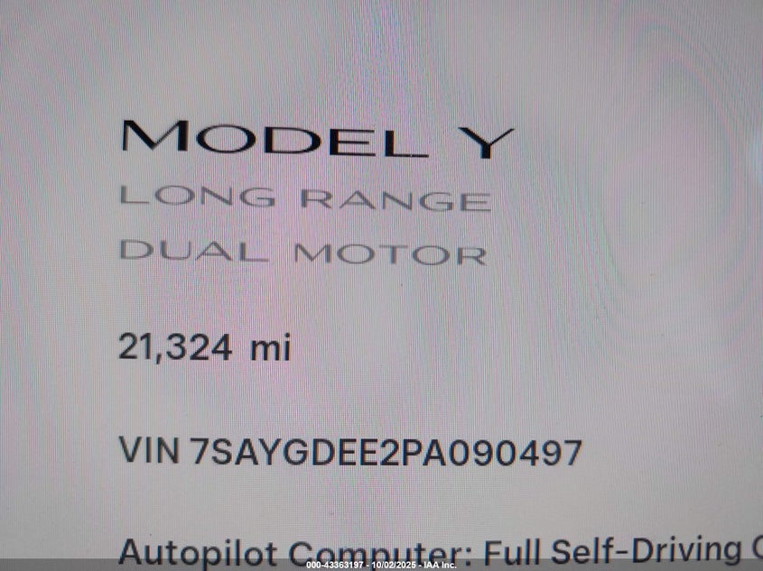 2023 TESLA MODEL Y AWD/LONG RANGE DUAL MOTOR ALL-WHEEL DRIVE 7SAYGDEE2PA090497