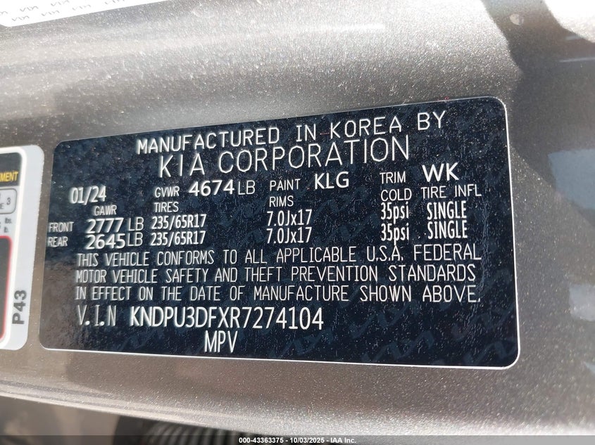 2024 KIA SPORTAGE LX - KNDPU3DFXR7274104