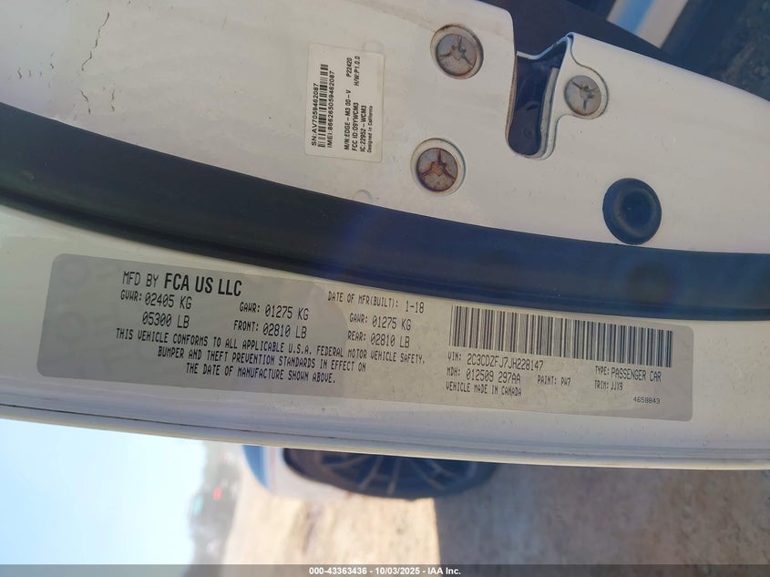 2018 DODGE CHALLENGER R/T 392 2C3CDZFJ7JH228147