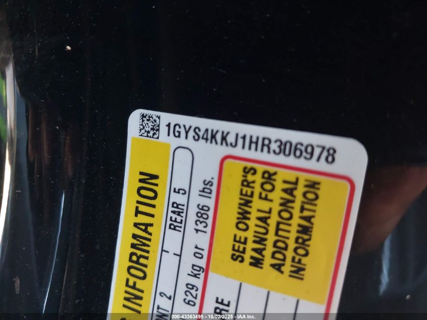 2017 Cadillac Escalade Esv Platinum VIN: 1GYS4KKJ1HR306978 Lot: 43363495