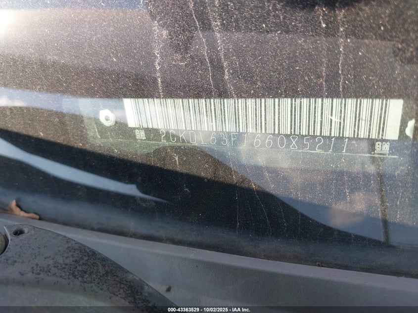 2006 Pontiac Torrent VIN: 2CKDL63F166085211 Lot: 43363529