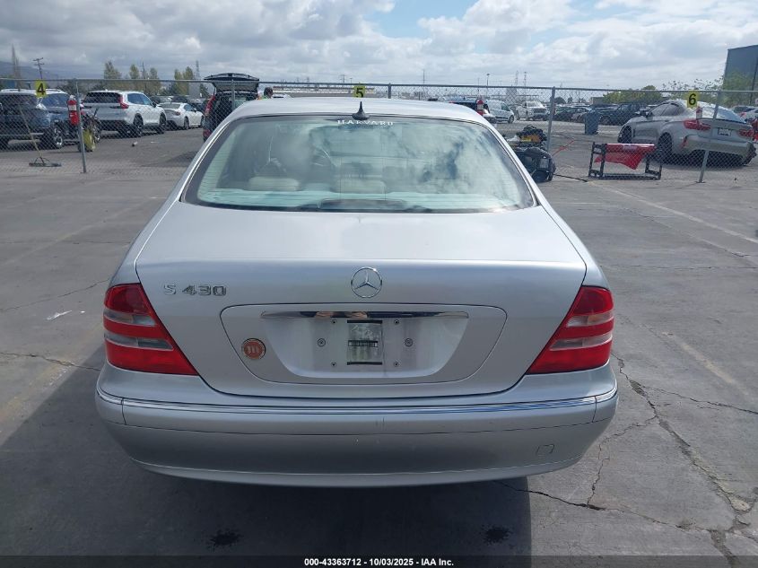 2000 Mercedes-Benz S 430 VIN: WDBNG70J2YA077539 Lot: 43363712