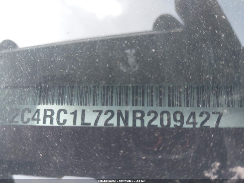 2022 Chrysler Pacifica Hybrid Touring L VIN: 2C4RC1L72NR209427 Lot: 43364059