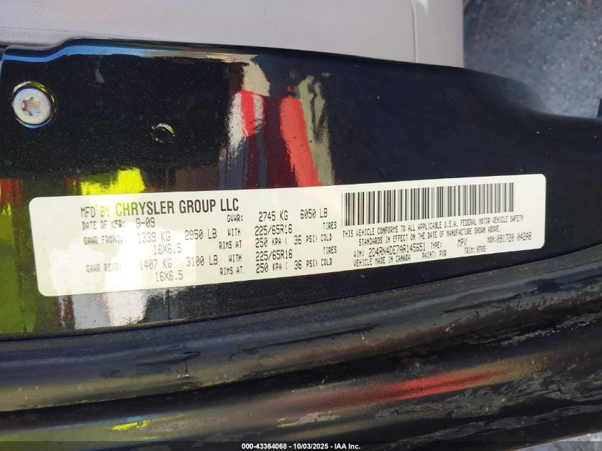2010 Dodge Grand Caravan Se VIN: 2D4RN4DE7AR145651 Lot: 43364068